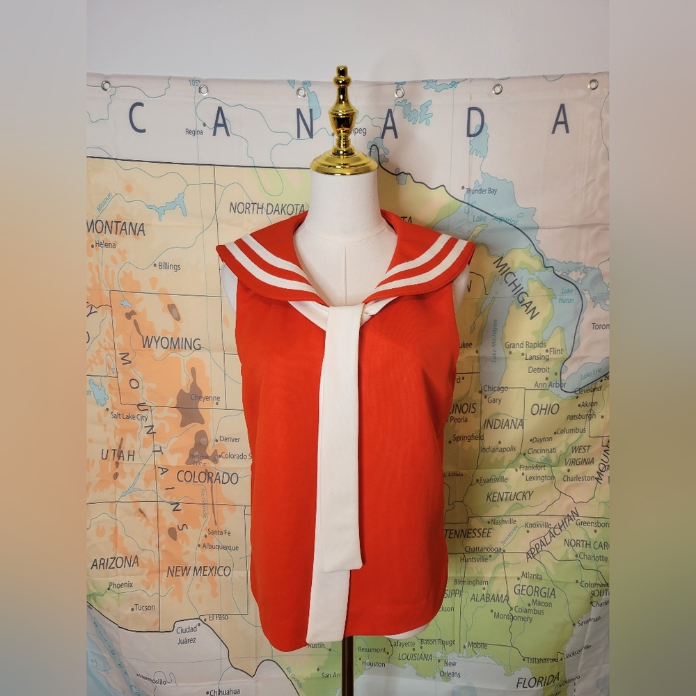 Vintage Red And White Cheerleader Top